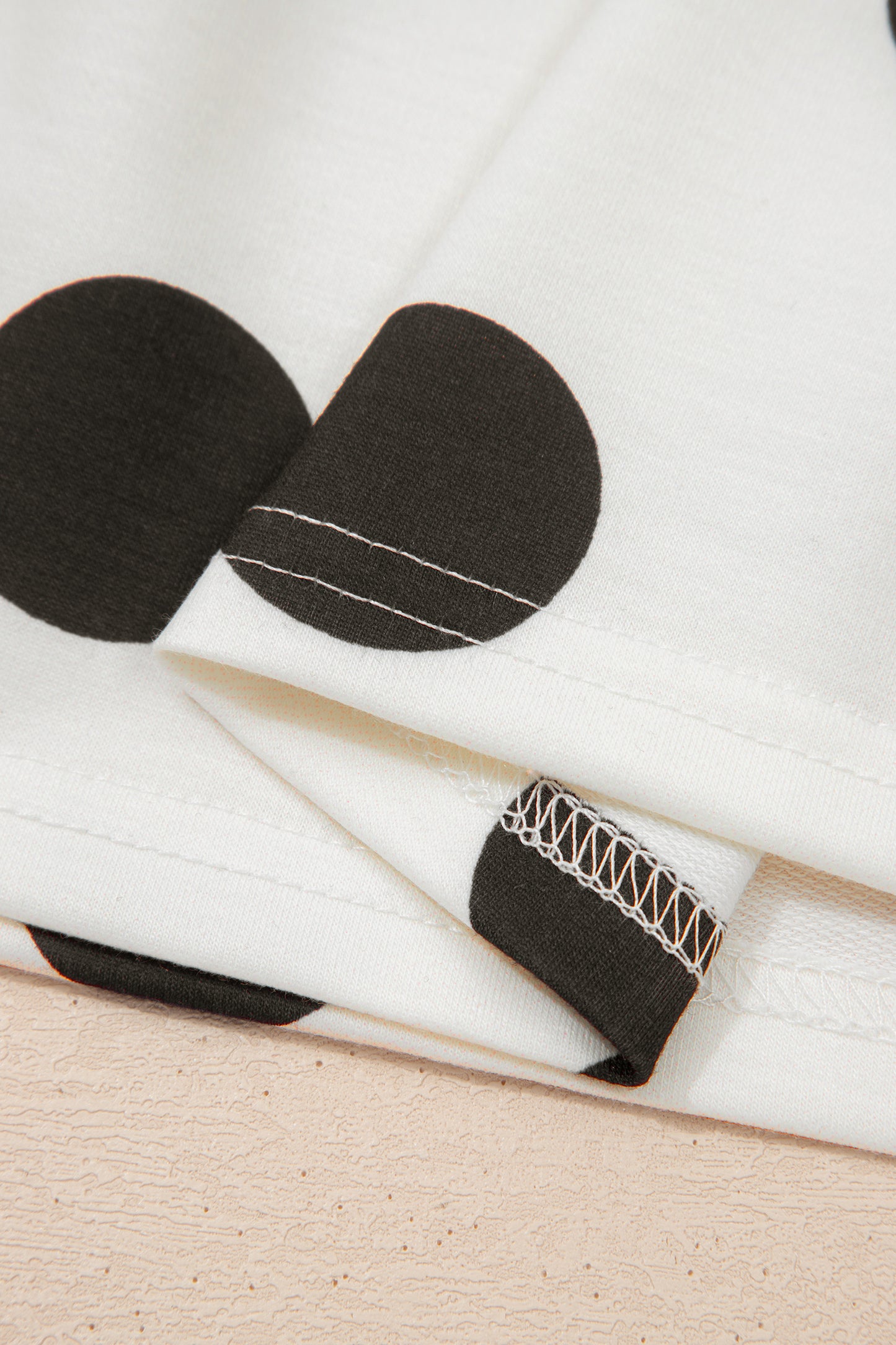 Pink Polka Dot Printed Long Sleeve Flared Mini Dress