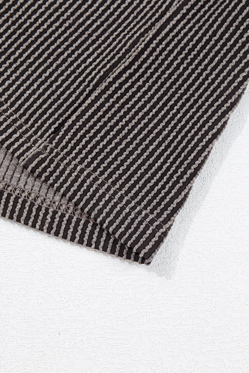 Carbon Grey Corded V Neck Plus Size T Shirt Dress with Pockets