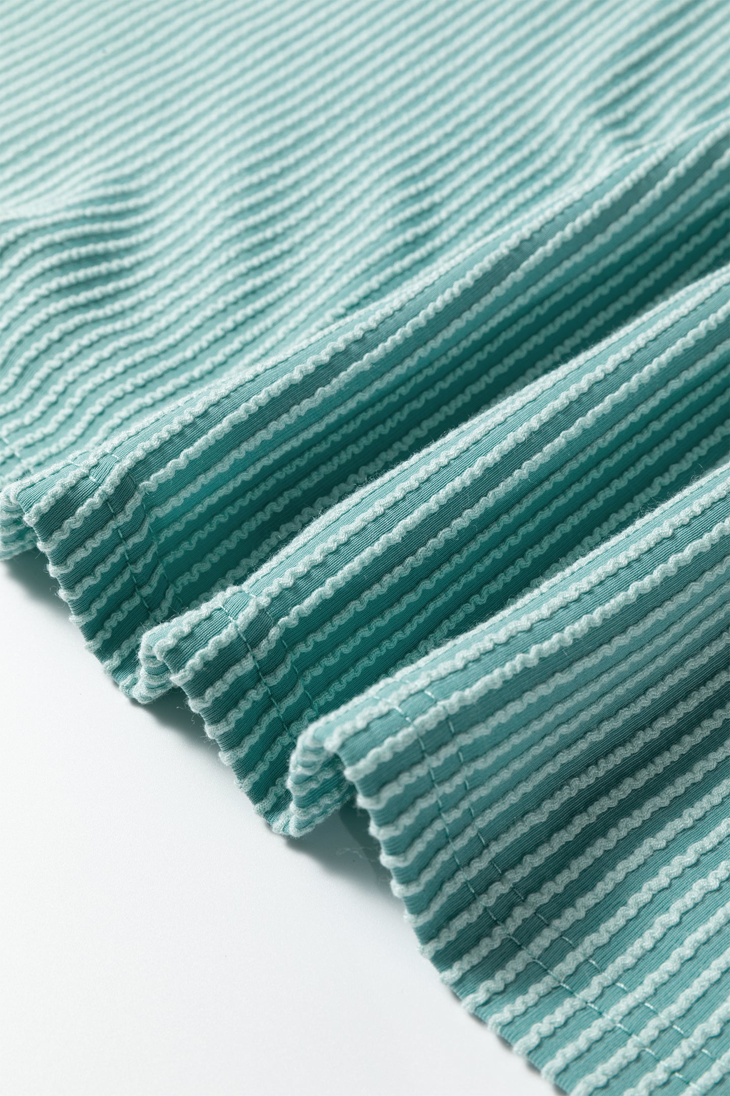 Black Plus Size Contrast Frilled Neckline Ruffled Short Sleeve Ribbed Textured Blouse