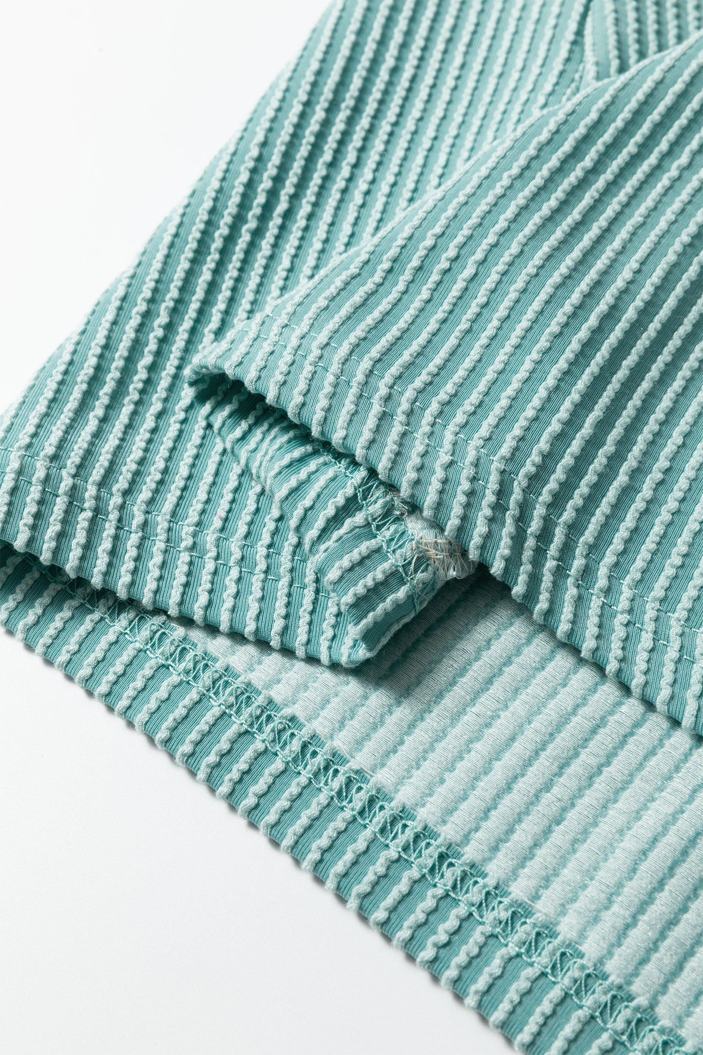 Black Plus Size Contrast Frilled Neckline Ruffled Short Sleeve Ribbed Textured Blouse