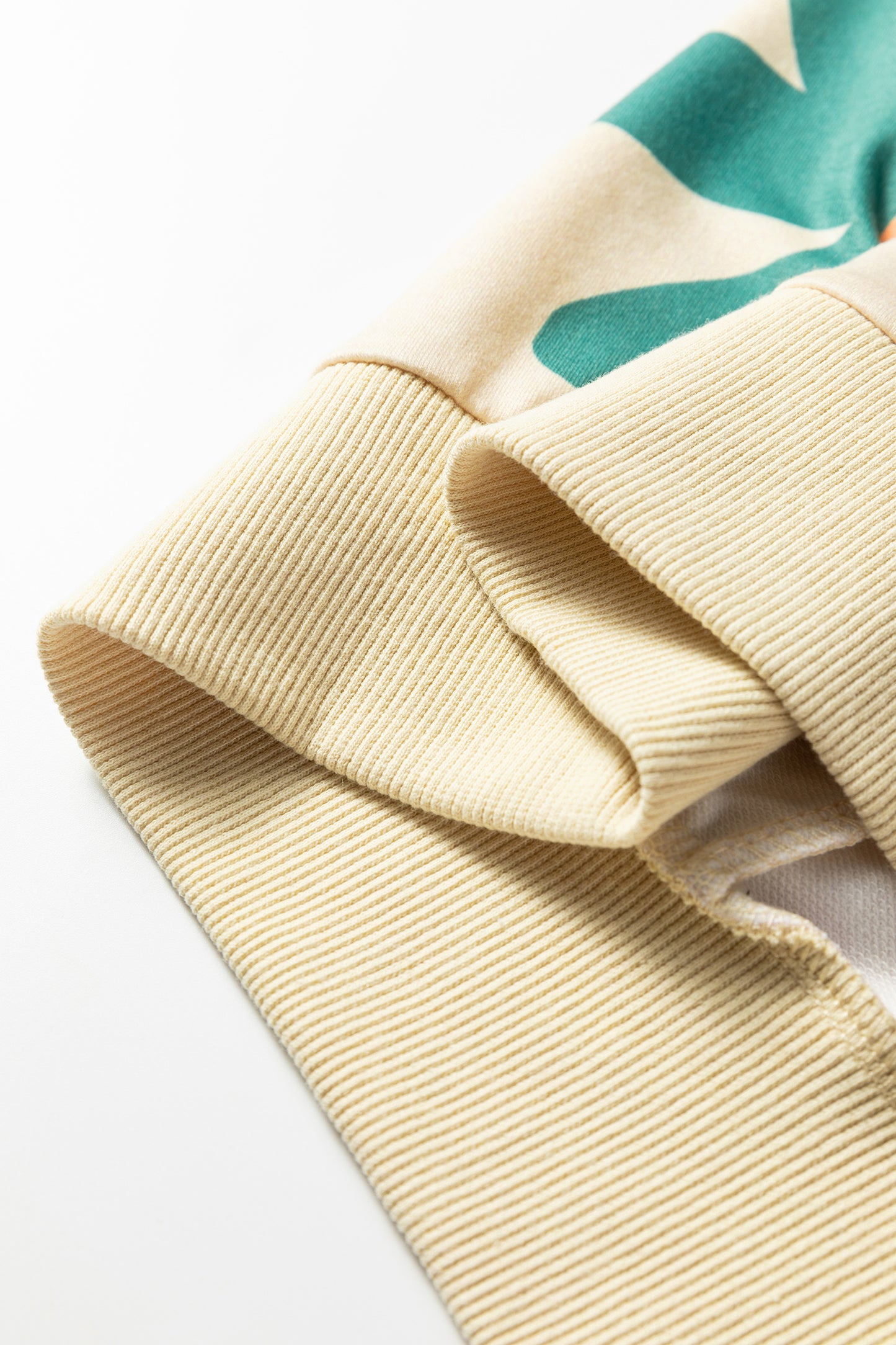 Khaki Mineral Washed French Terry Flower Print Sweatshirt