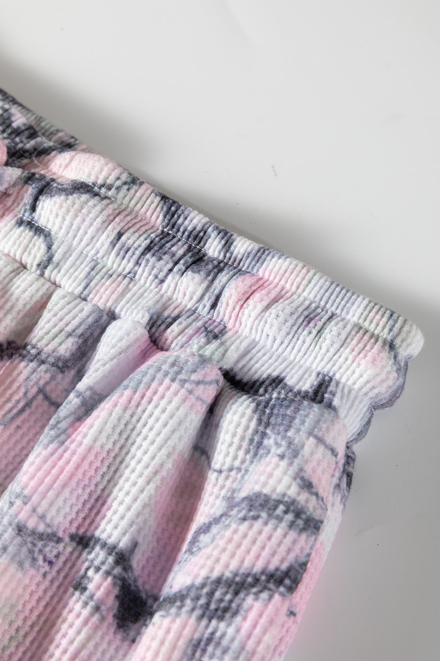 Pink Camo Henley Top and Short Set