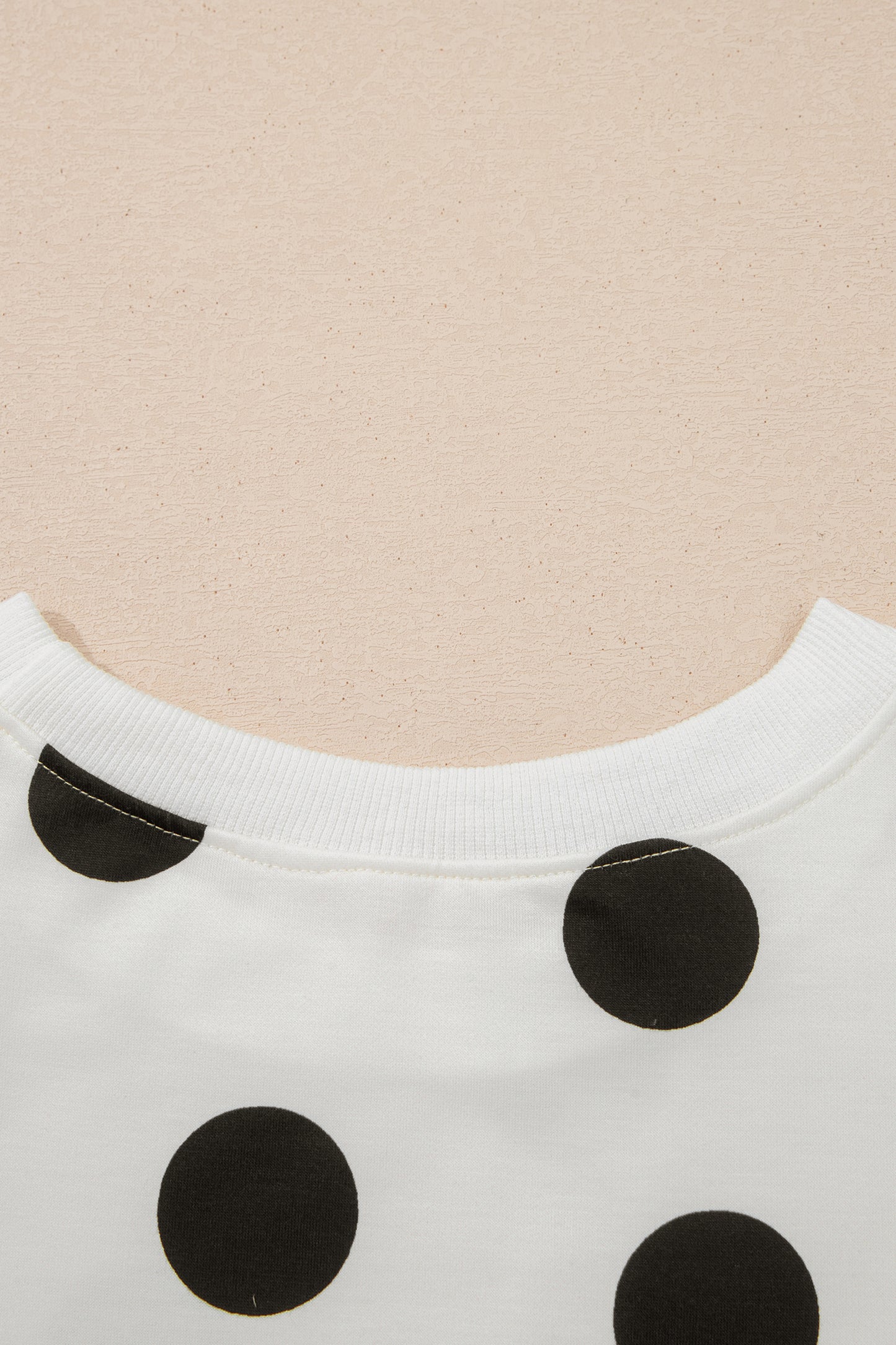 Pink Polka Dot Printed Long Sleeve Flared Mini Dress