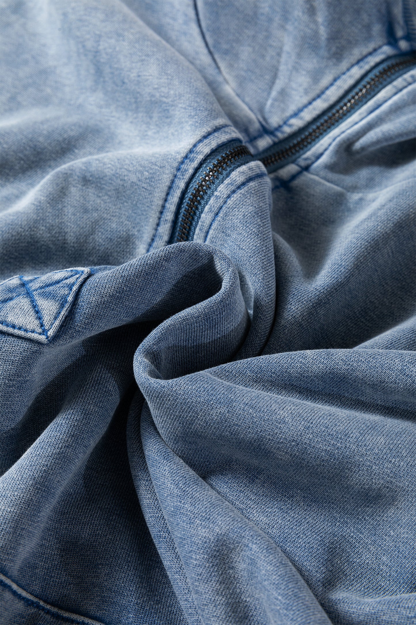 Ashleigh Blue Half Zip Kangaroo Pocket Mineral Wash Baggy Hoodie