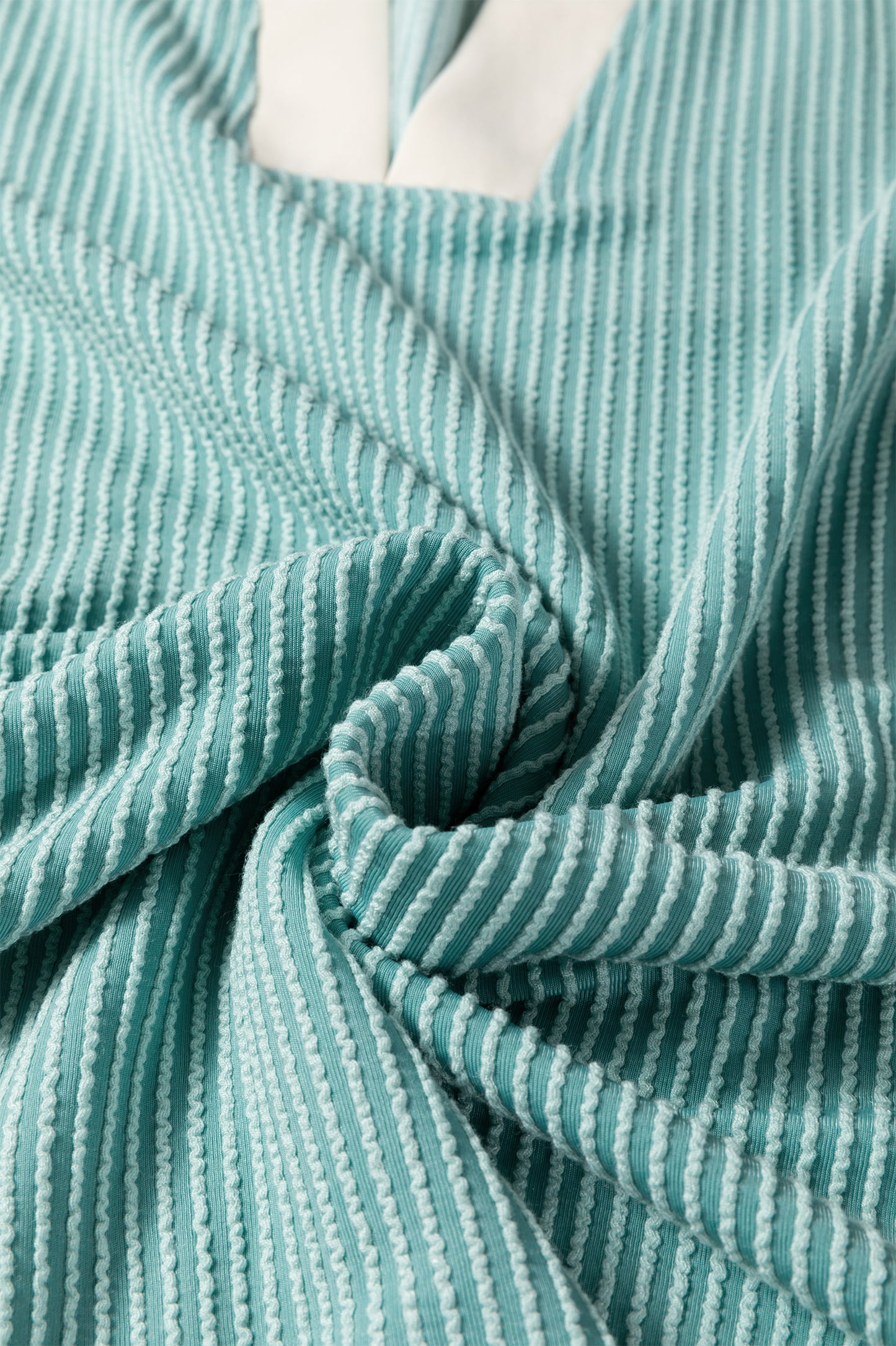 Black Plus Size Contrast Frilled Neckline Ruffled Short Sleeve Ribbed Textured Blouse